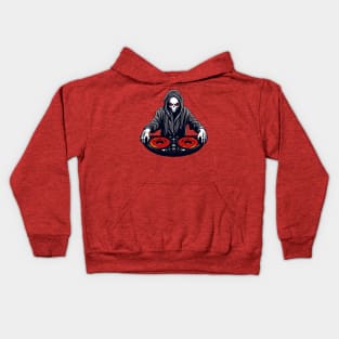 Red Dj Grim Reaper Kids Hoodie